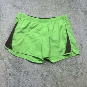 Patagonia Shorts Womens M Green Black Hiking Running Outdoors Mesh Lined Strider